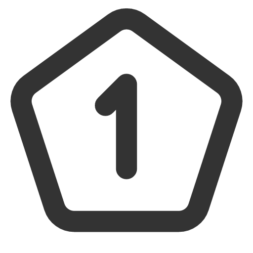 иконка pentagon number 1, pentagon, number,