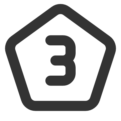 иконка pentagon number 3, pentagon, number,