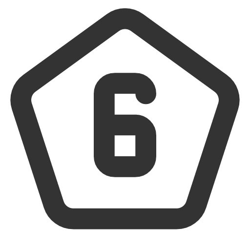 иконка pentagon number 6, pentagon, number,