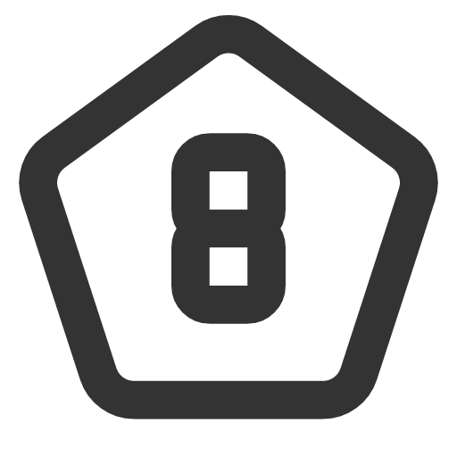 иконка pentagon number 8, pentagon, number,