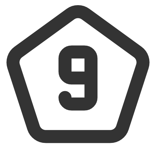 иконка pentagon number 9, pentagon, number,