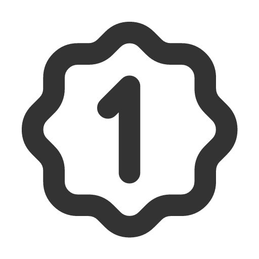 иконка rosette number 1, rosette, number,