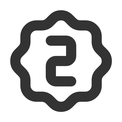 иконка rosette number 2, rosette, number,