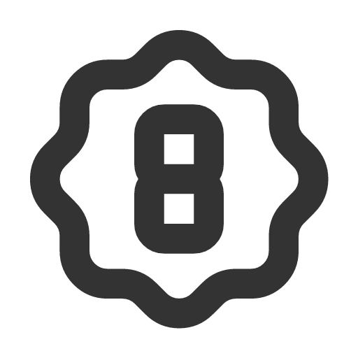 иконка rosette number 8, rosette, number,