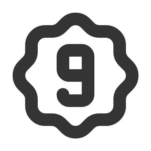 иконка rosette number 9, rosette, number,