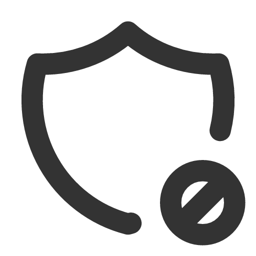 иконка shield cancel, shield, щит, cancel, отмена,
