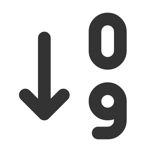 иконка sort ascending numbers, sort, ascending, numbers,
