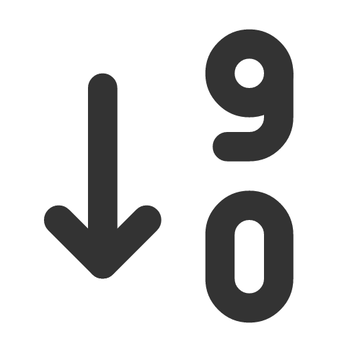 иконка sort descending numbers, sort, descending, numbers,