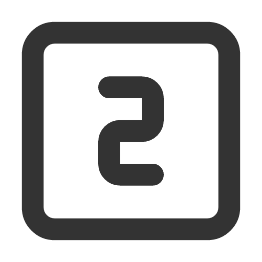 иконка square number 2, square, number,
