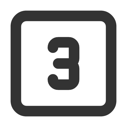 иконка square number 3, square, number,