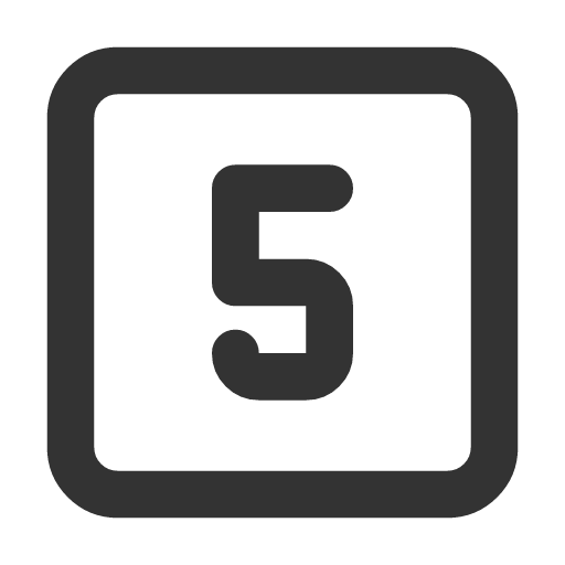 иконка square number 5, square, number,