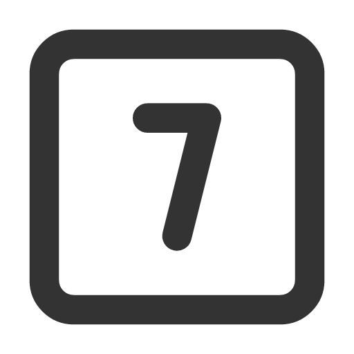 иконка square number 7, square, number,