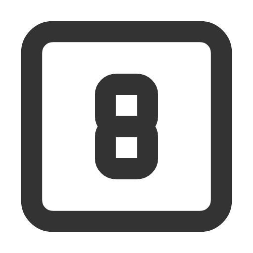 иконка square number 8, square, number,