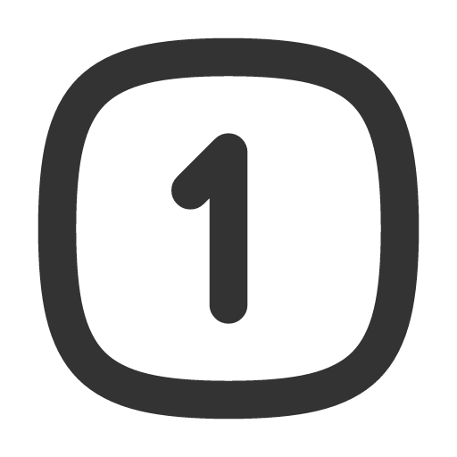 иконка square rounded number 1, square, rounded, number,