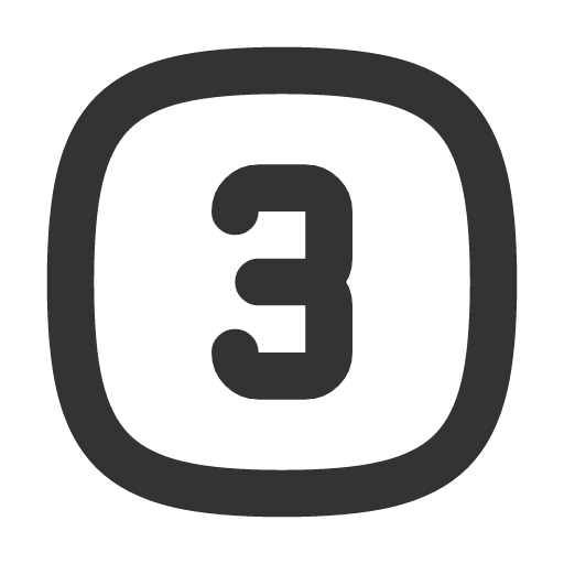 иконка square rounded number 3, square, rounded, number,