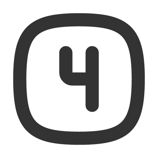 иконка square rounded number 4, square, rounded, number,