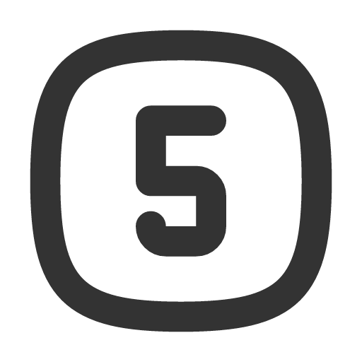иконка square rounded number 5, square, rounded, number,