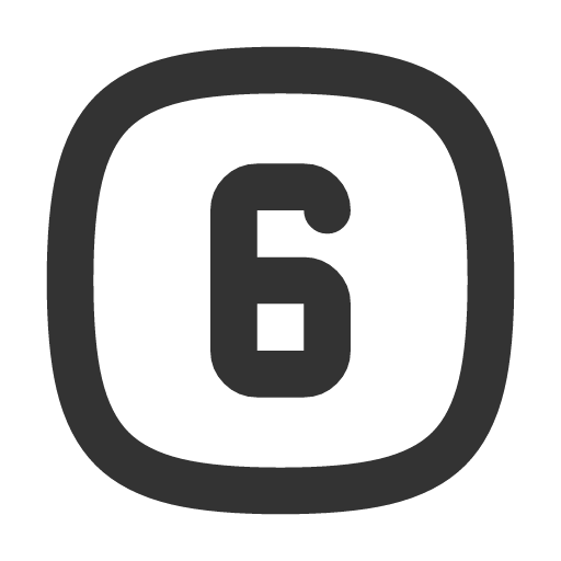 иконка square rounded number 6, square, rounded, number,