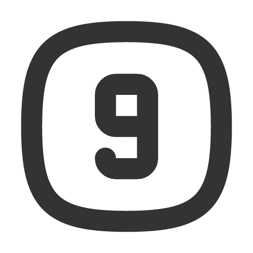 иконка square rounded number 9, square, rounded, number,