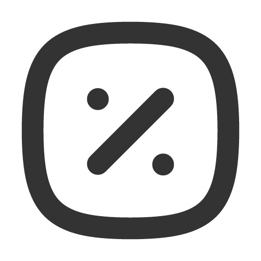 иконка square rounded percentage, square, rounded, percentage,