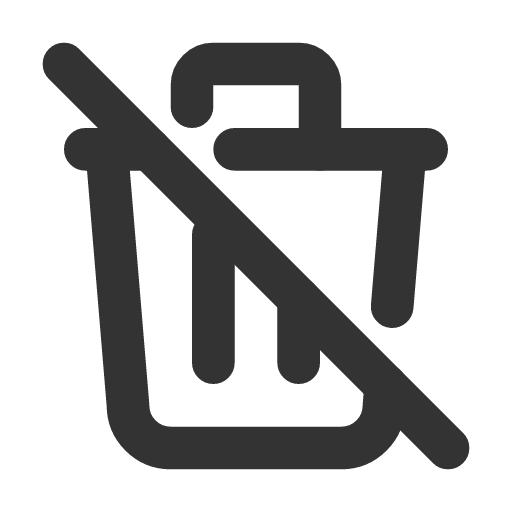 иконка trash off, trash, мусорный бак, off,