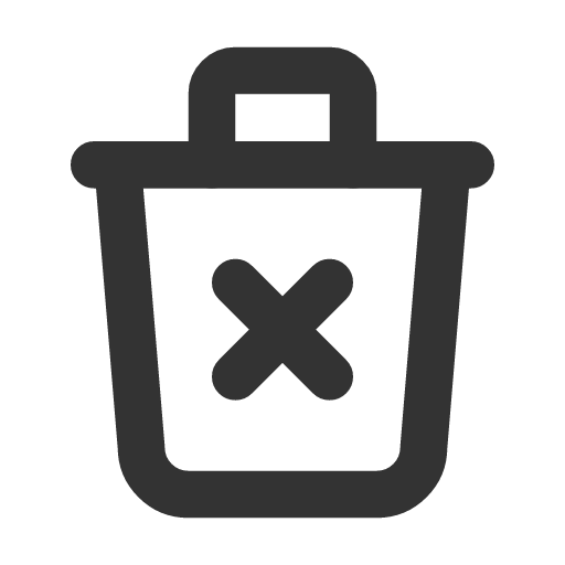 иконка trash x, trash, мусорный бак,