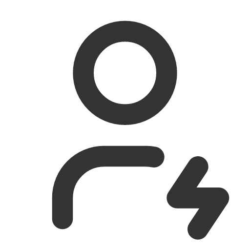 иконка user bolt, user, пользователь, bolt, напряжение,
