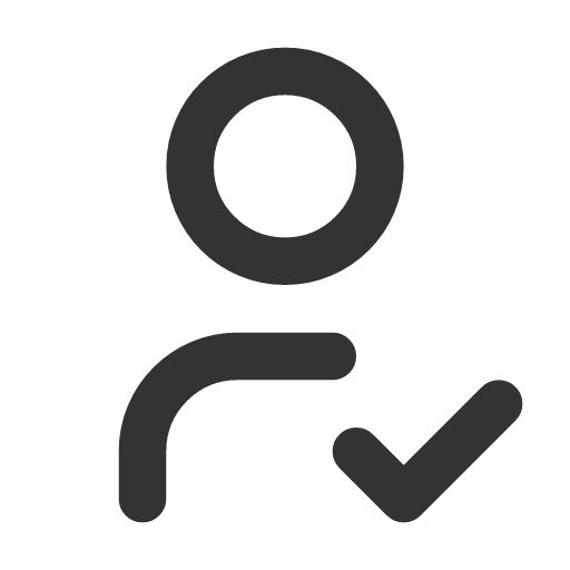 иконка user check, user, пользователь, check, галочка,