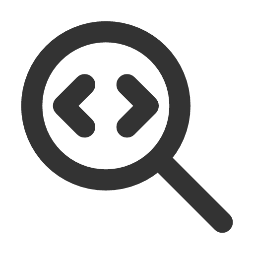 иконка zoom code, zoom, лупа, code, код,