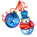иконка snowman, снеговик, новый год, новогоднее украшение, шарик