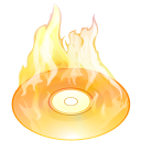 иконка burn disk, прожиг диска, диск, огонь