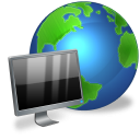 иконка My Network Places, сетевое окружение, монитор, интернет