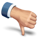 иконка thumbs down, большой палец вниз, плохо