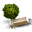 иконка bench, скамейка, парк, отдых, дерево