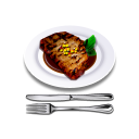 иконка Steak, стейк, мясо, бифштекс, еда
