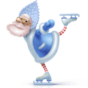 иконка santa skate, санта, санта клаус, новый год, на коньках, коньки, новый год