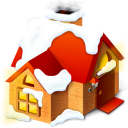 иконка дом, снег, зима, home