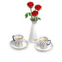 иконка сервиз, еда, розы, роза, чай, кофе, чаепитие, свидание