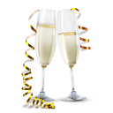 иконка бокалы, champagne, шампанское, праздник, новый год