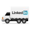 иконка linkedin, грузовик, машина