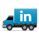 иконка linkedin, грузовик, машина