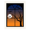 иконка приведение, окно, spooky